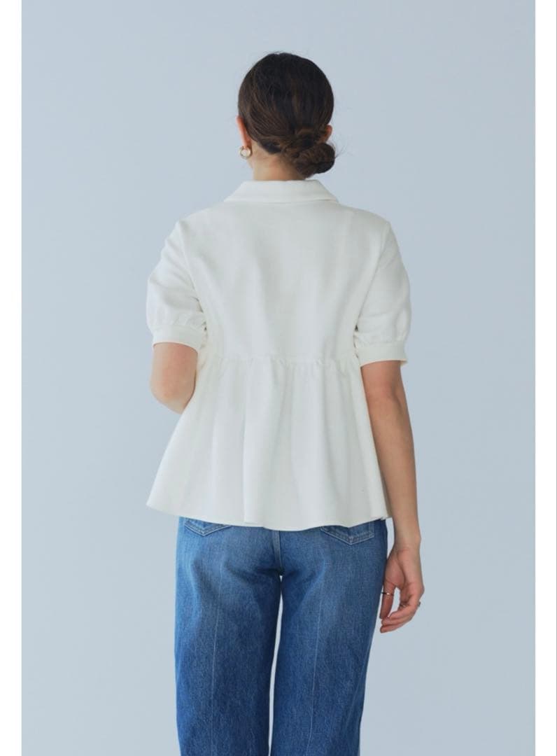 yori ヨリ オーガニックコットンパイルポロカットソー38 ホワイト