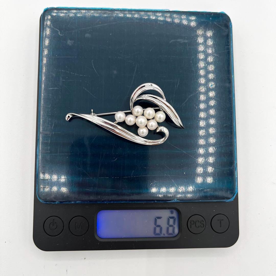 【美品✨】MIKIMOTO ブローチ 8粒 パール 本真珠 フラワー シルバー