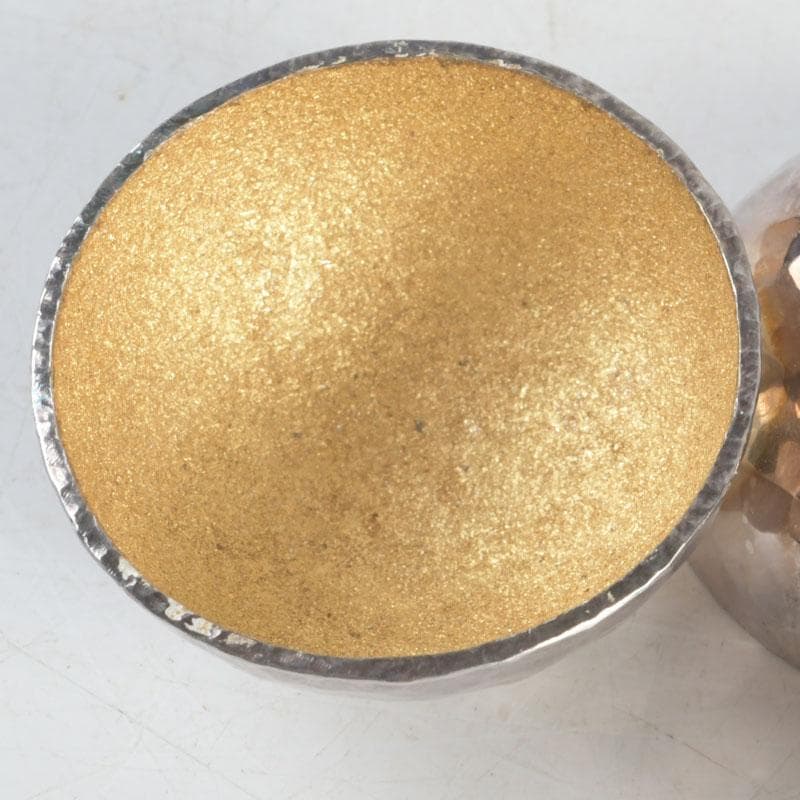 金工作家　櫻内邦子作　純銀刻印　銀塩胡椒入　約36g　匙付　共箱　V　9561