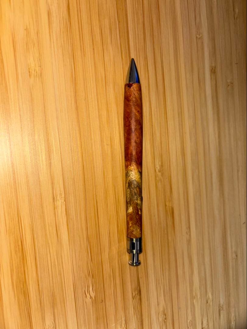 工房楔 シャープペンシル0.5mm 花梨紅白(こぶ杢)