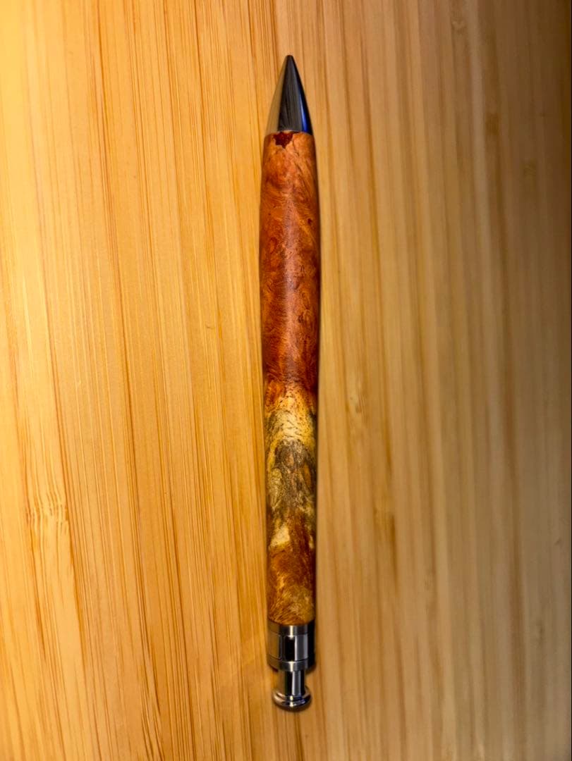 工房楔 シャープペンシル0.5mm 花梨紅白(こぶ杢)