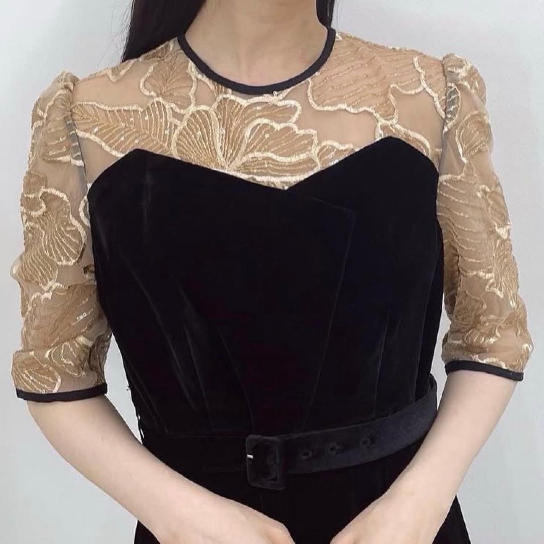 Leja ブラック・ゴールド ロングドレス