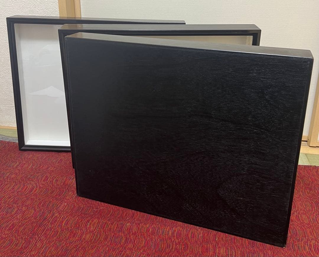 ドイツ空箱2点と蝶標本1点3セット 黒50x42x6cm蝶か30匹現状品のみ