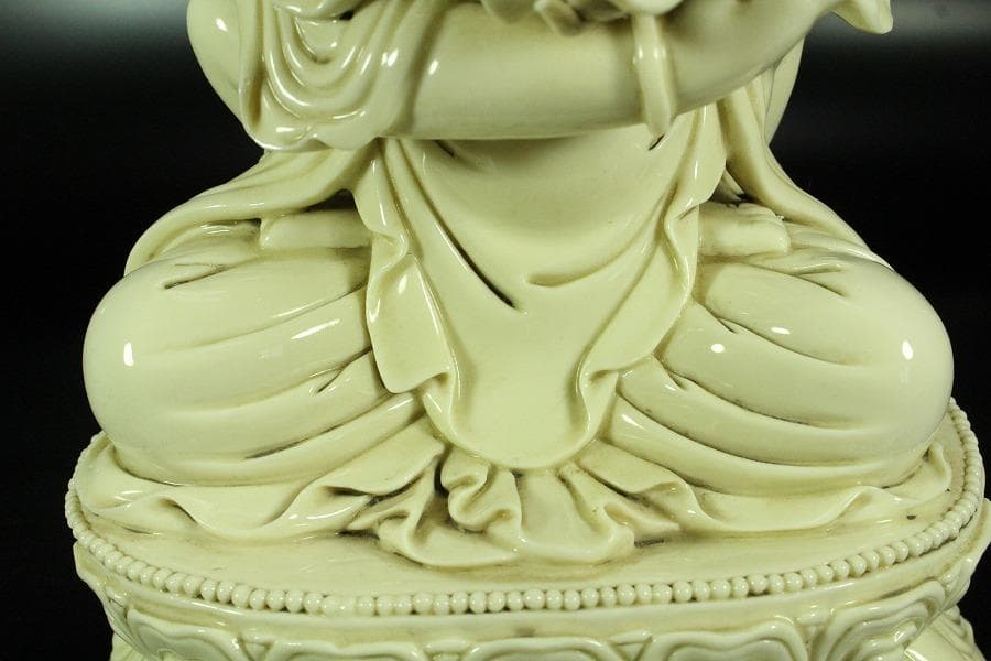 中国美術 白磁 南無仏 在銘 高37cm 鑑書箱(K-LC490)