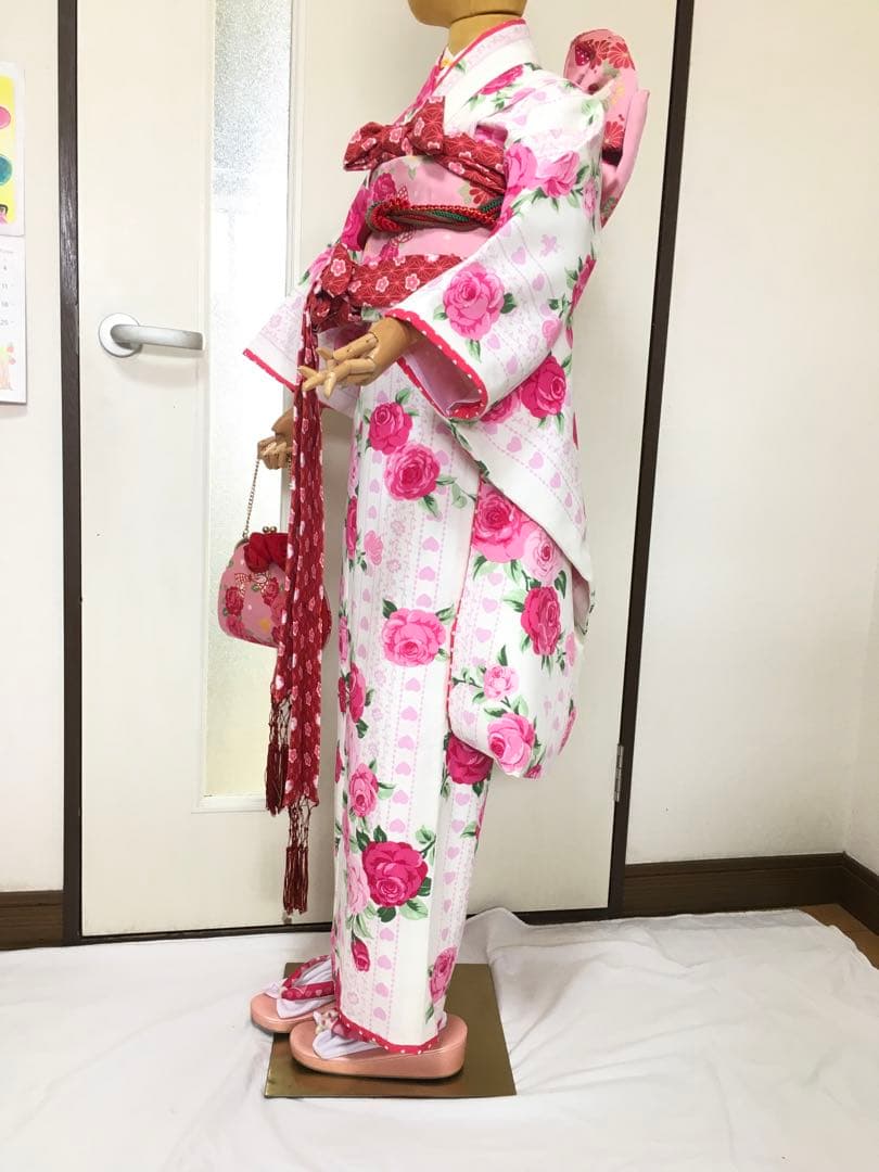 七五三用 花柄着物 ピンク