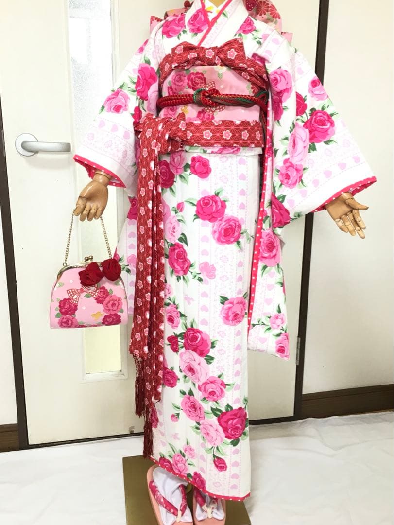 七五三用 花柄着物 ピンク