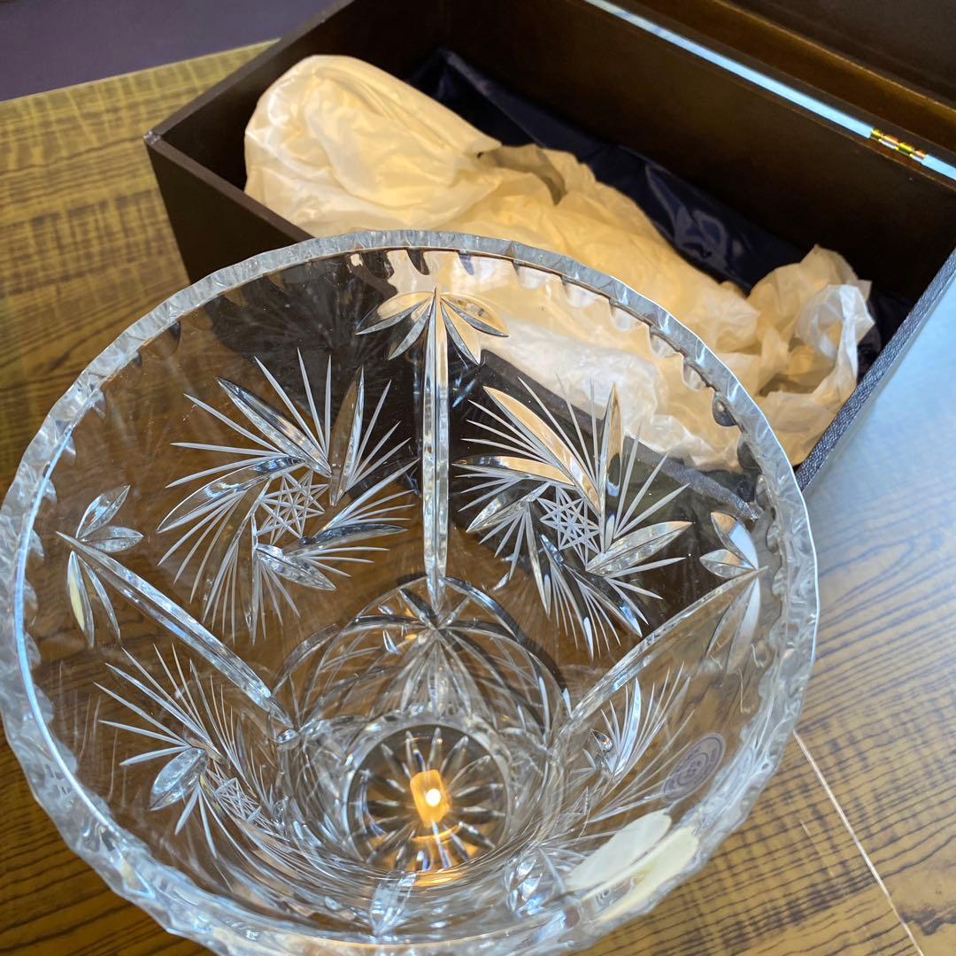 Bohemia Crystal クリスタルガラス 花瓶 高さ約26cm