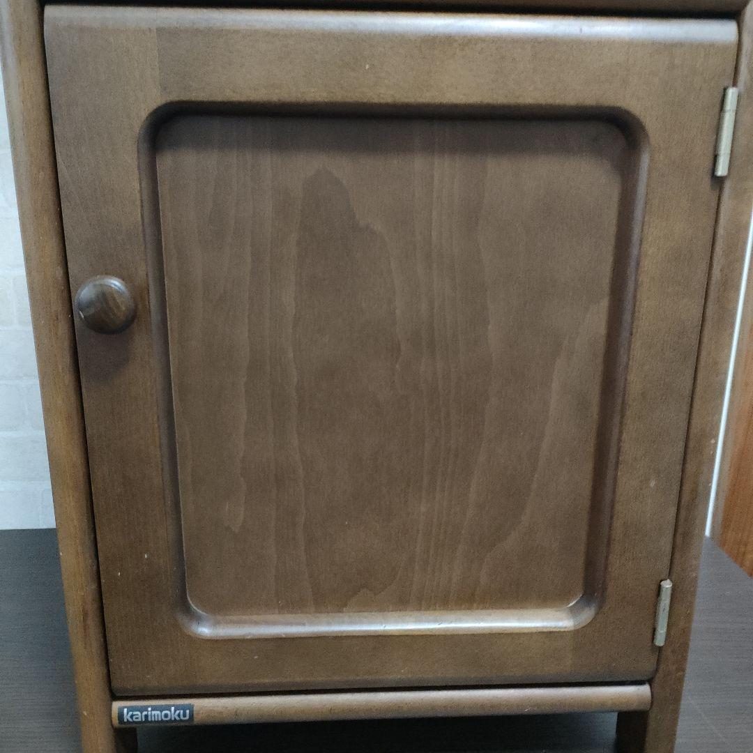 karimokuカリモク家具 電話台 花台 飾棚 サイドテーブル 引出し収納扉付