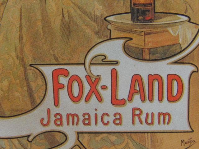 アルフォンス・ミュシャ、〈フォックスランド・ジャマイカ・ラム酒〉のポスター