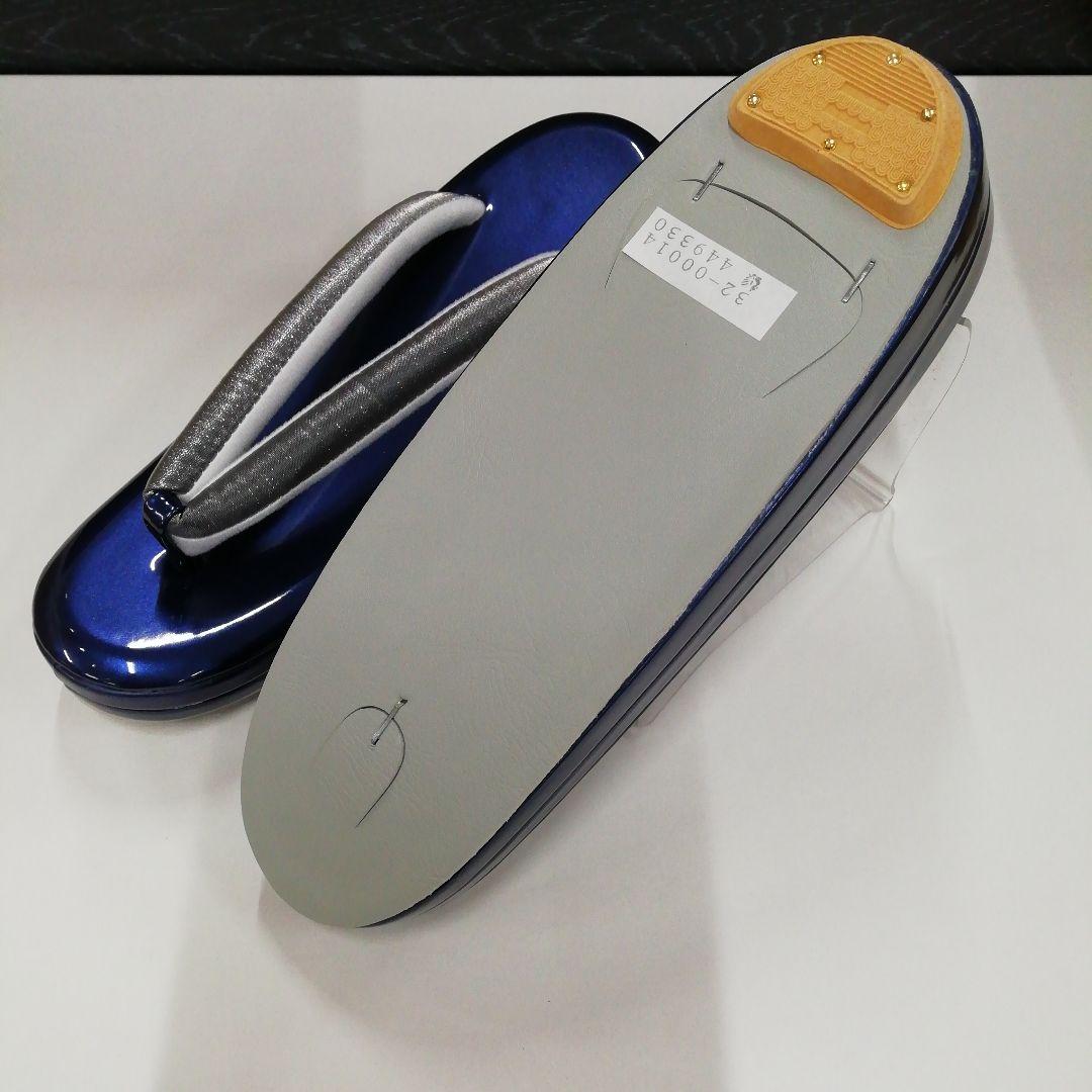 新品未使用　振袖　着物用草履バッグセット　フリーサイズ　青/シルバー　50