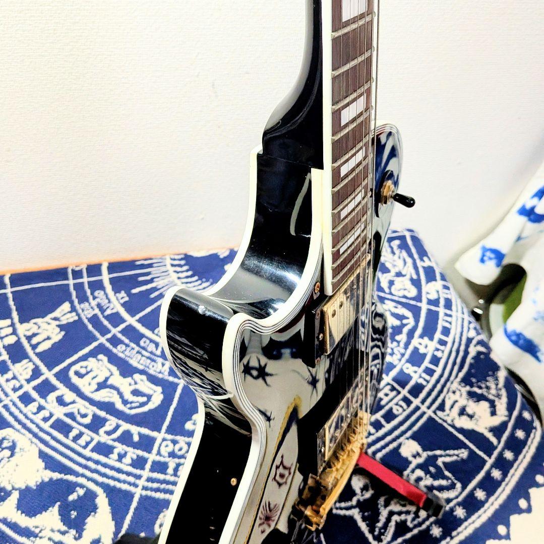 レスポールカスタム 左 レフティ エレキギター 黒金