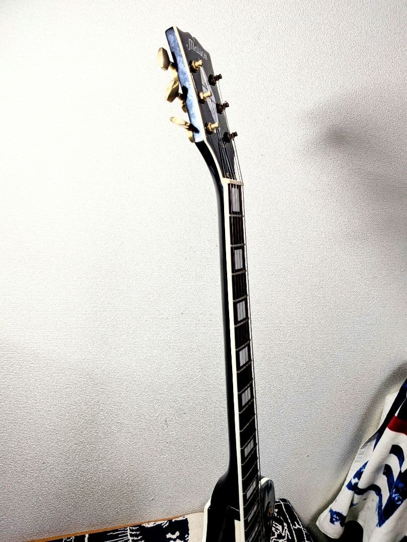 レスポールカスタム 左 レフティ エレキギター 黒金