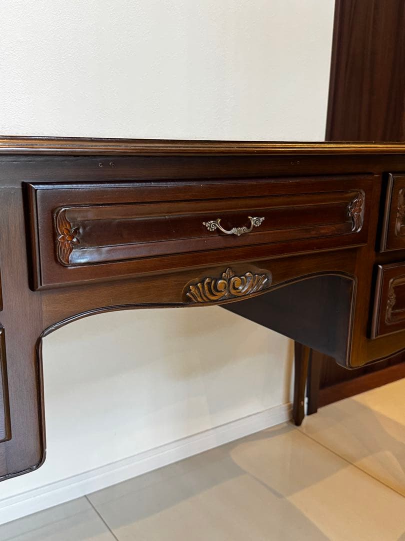 Vivishop様　英国調　アンティーク木製デスク ダークブラウン