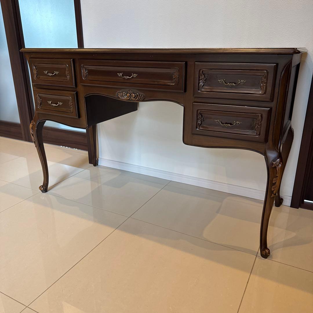 Vivishop様　英国調　アンティーク木製デスク ダークブラウン