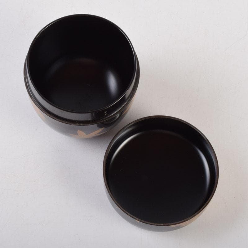 茶道具　黒塗　春秋蒔絵　棗　時代箱　V　8762