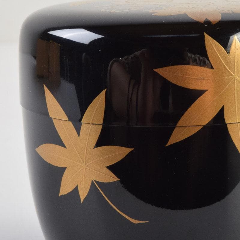 茶道具　黒塗　春秋蒔絵　棗　時代箱　V　8762