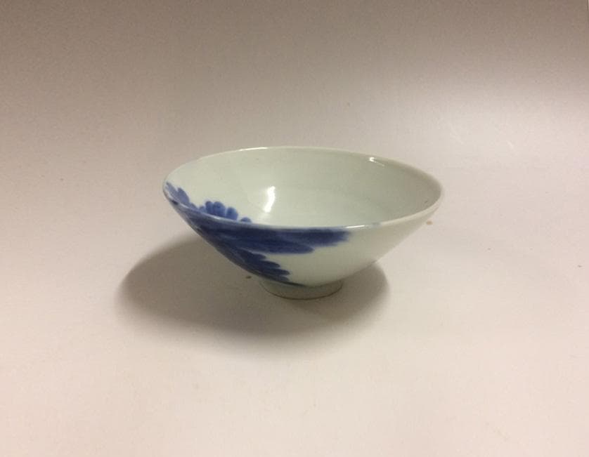 期間限定特価！★昭和レトロ★ 人気！染付手描　龍と富士紋　茶碗　2個 昭和初期