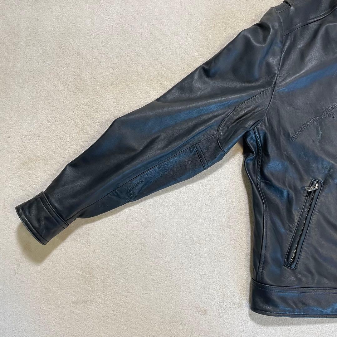 HARLEYDAVIDSON レザージャケット　シングルライダース　刺繍ロゴ M