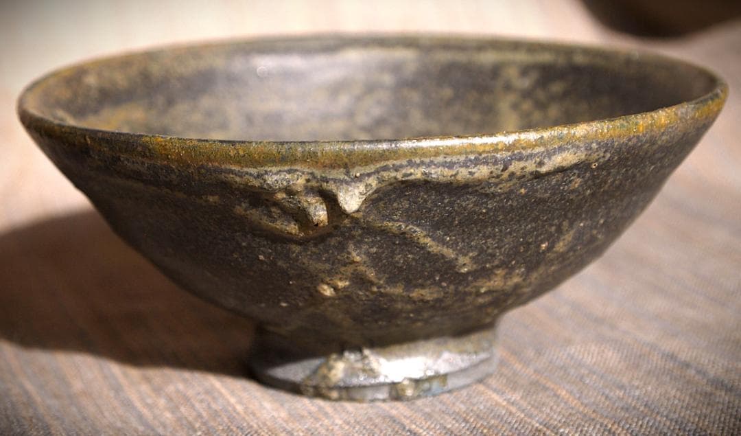 人気作家★加地学【師：森岡成好】★窯変黒茶碗D