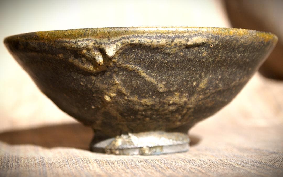 人気作家★加地学【師：森岡成好】★窯変黒茶碗D