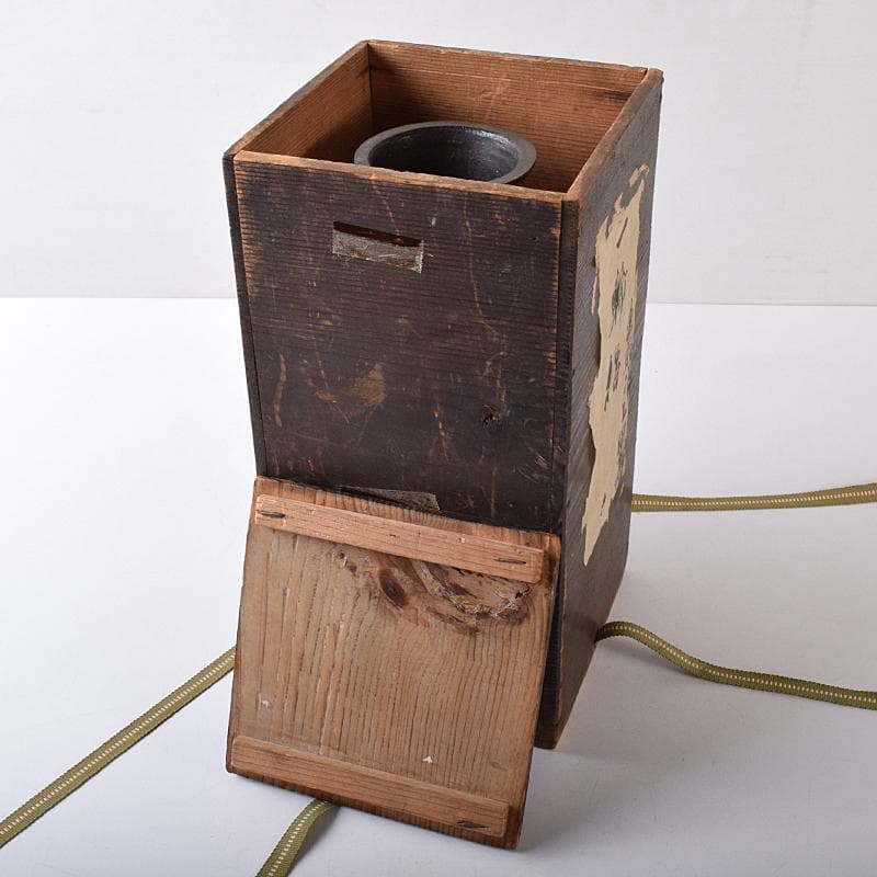 中国　古銅　漢詩饕餮文　双耳瓶　時代箱付　M　R8223B