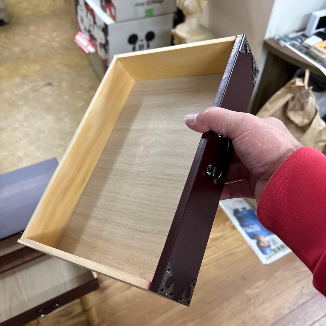 【美品・箱付】仙台箪笥 三ツ引 溜塗（ためぬり） 小物入れ 伝統工芸品