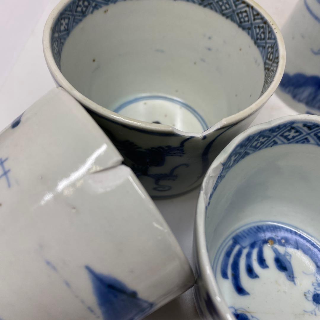 古伊万里　染付蕎麦猪口　13客　東さ7-0409②