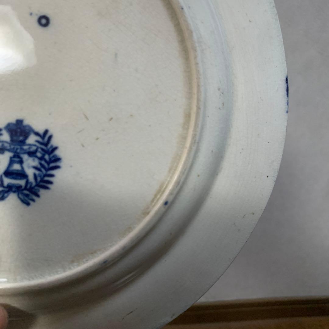 アンティーク　ブルーウィロー　イギリス　23.5センチ　染付