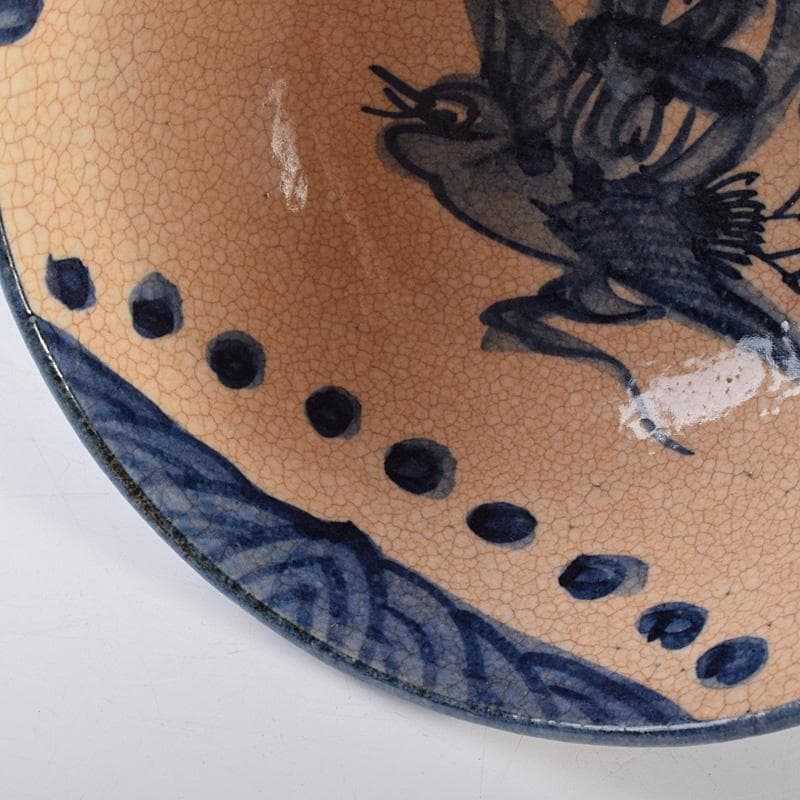 茶道具　聾米造　青木木米作　群仙文茶碗　仕覆付　共箱　V　R7598