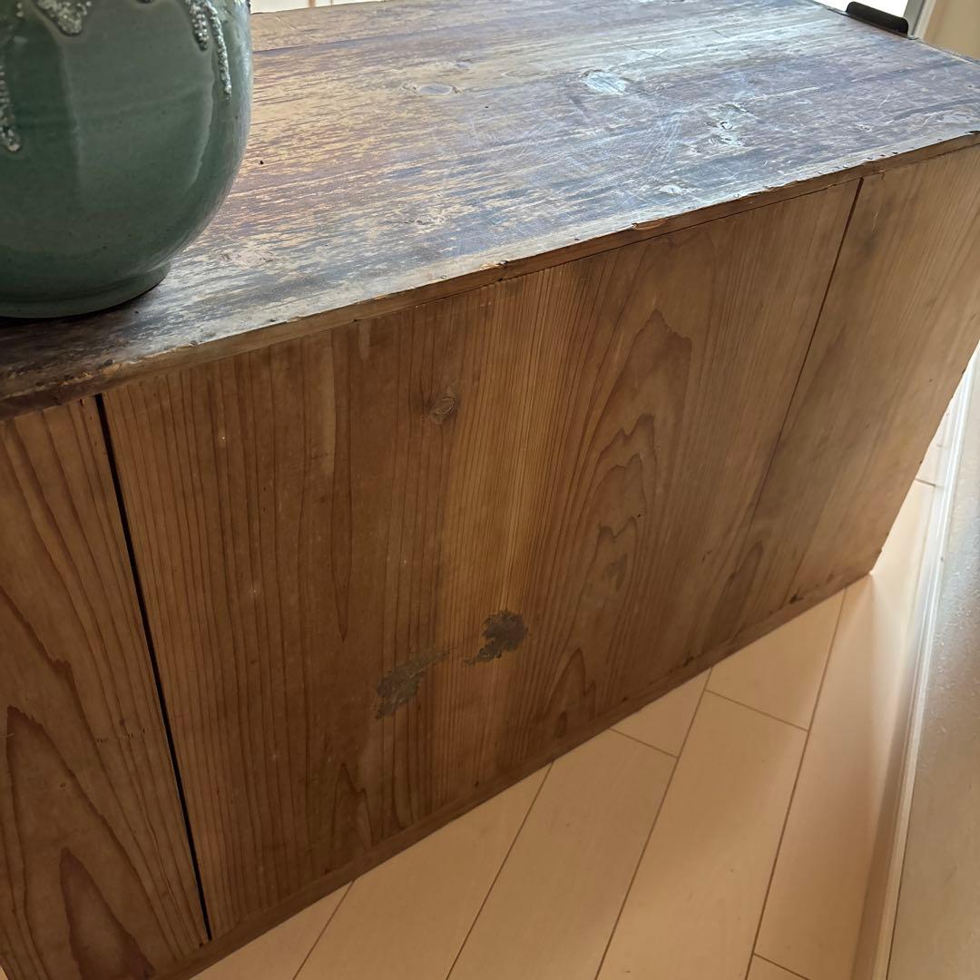 木製アンティーク箪笥 ダークブラウン 2段引き出し　昭和　レトロ