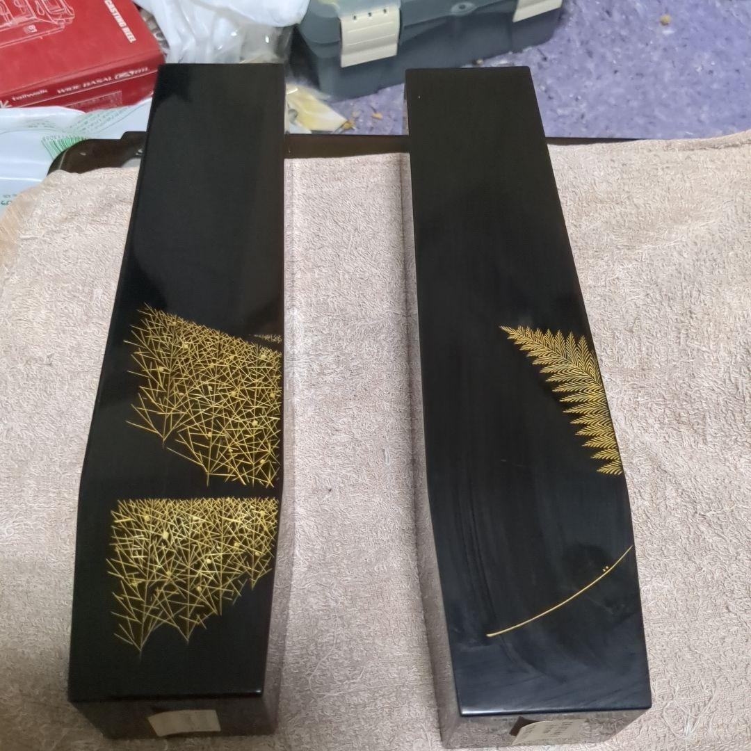 漆器 金箔草花模様 2点セット