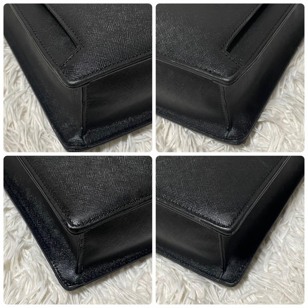 【美品】Burberry バーバリー　ビジネスバッグ　サフィアーノレザー　黒