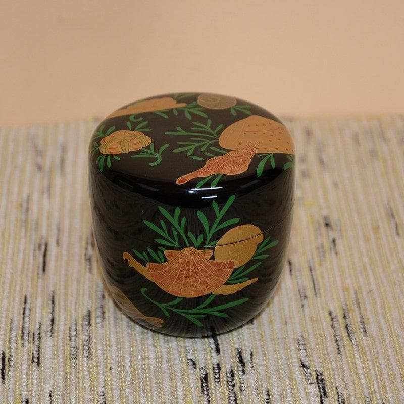 茶道具　棗　而妙斎好海松貝蒔絵大棗　美品　山中塗　熊谷秀穂　送料込み