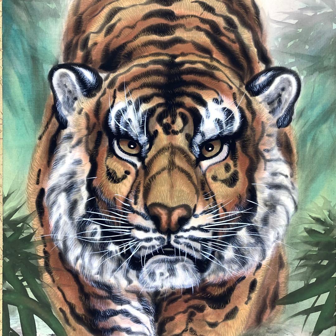 掛軸 一成 虎 木箱 猛虎 虎 干支 縁起 5-16