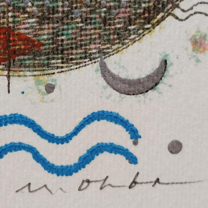 ☆大場正男☆「風」ペーパースクリーン　孔版画　インチサイズ　新品額！