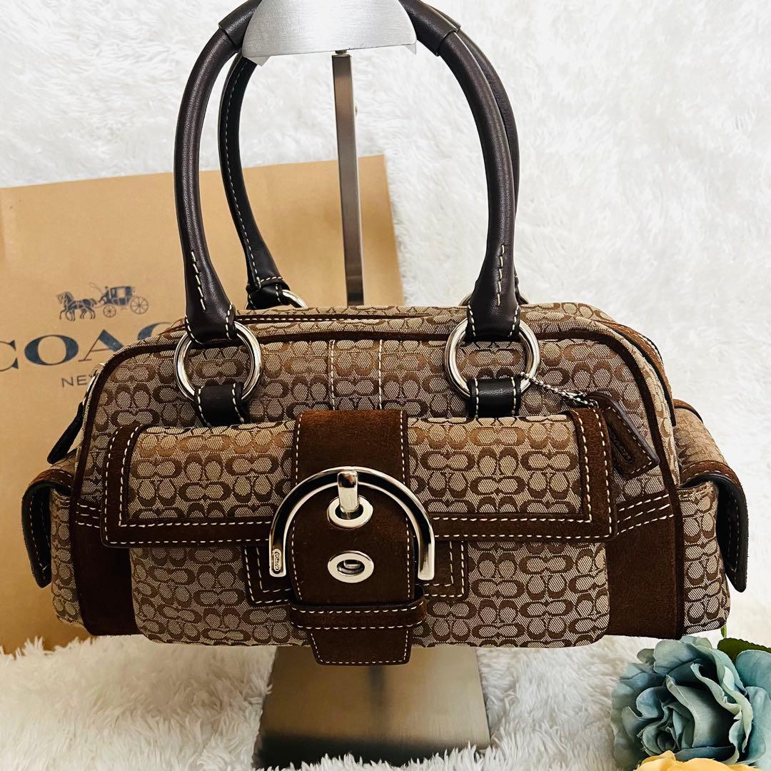 【美品】COACH コーチ ソーホー ミニシグネチャー ハンドバッグ