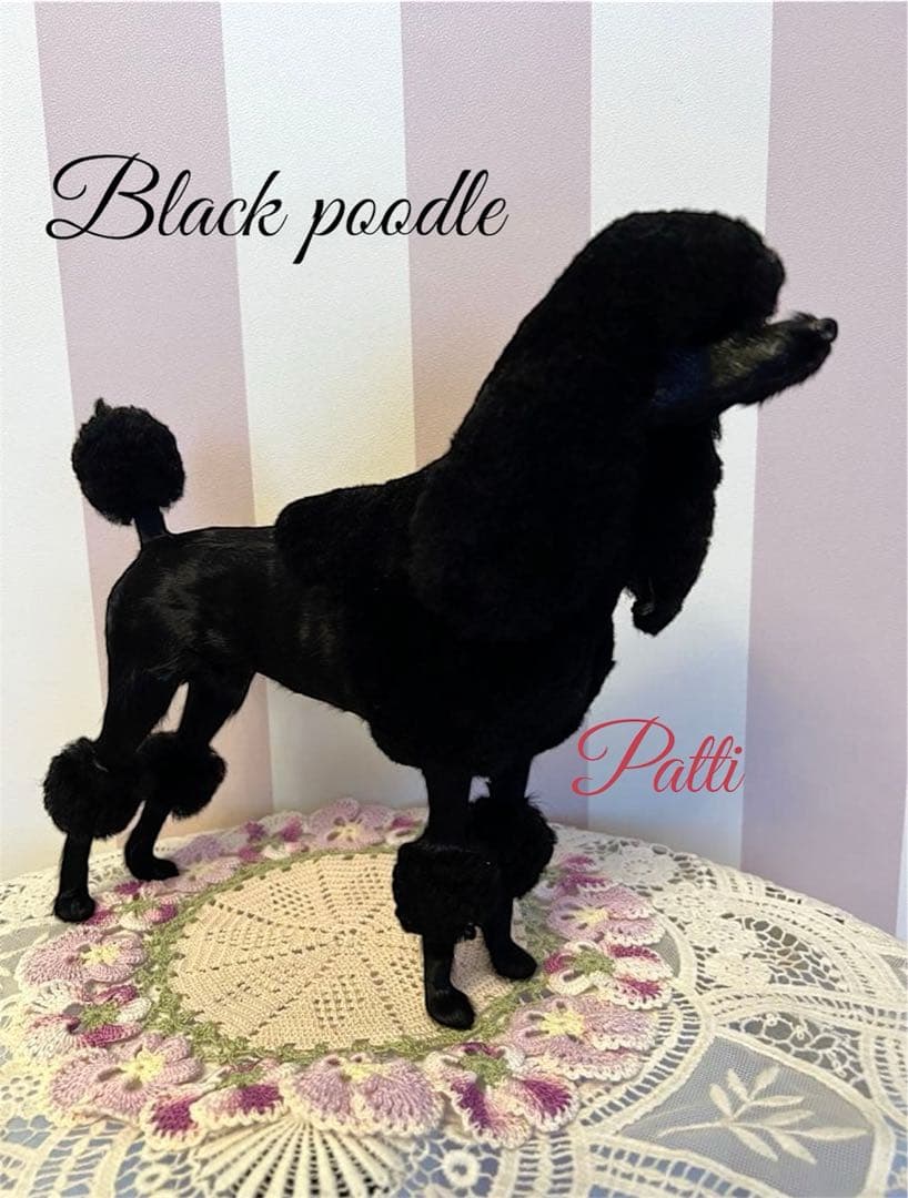 BLACK❤︎ブラックプードル★リアルな置き物❤︎