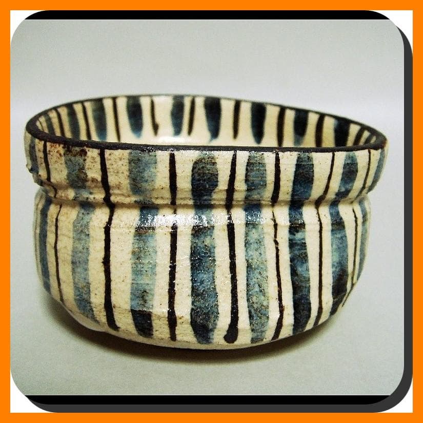 mf508⑧『呉須 麦わら 沓形 猪口』＊　/骨董品 古美術 アンティーク 古玩