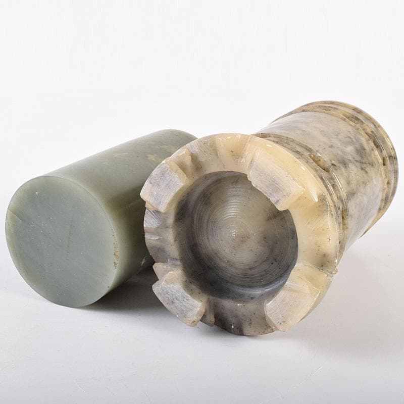 中国　玉石彫刻　蓮刻　玉器　筆筒　二点まとめて　C　R7634