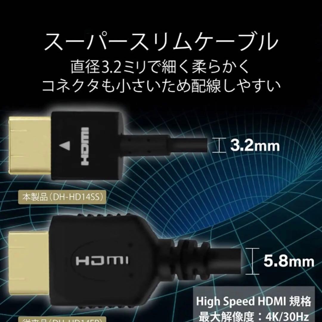 エレコム HDMI ケーブル 1m 4K × 2K対応 スーパースリム 送料込み