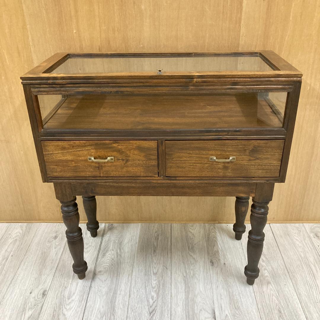 天然木　キャビネット　コレクションケース　ショーケース　ディスプレイ　什器