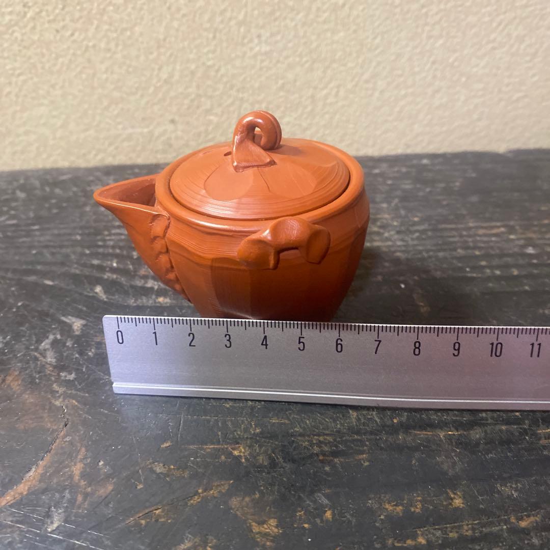 杉江木仙作　常滑急須 小型 朱泥　宝瓶　茶注B