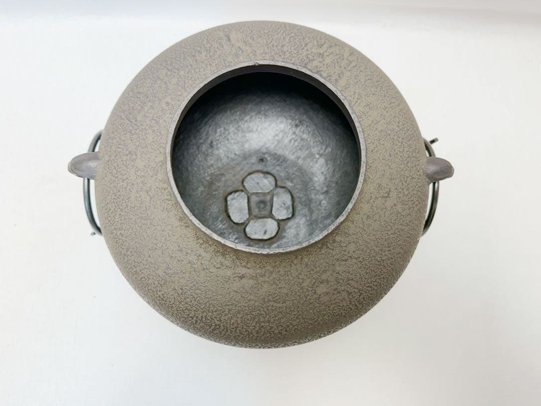 未使用 茶道具 釜師 道彦造 銀摘み 阿弥陀堂釜 鉄釜 共布 共箱