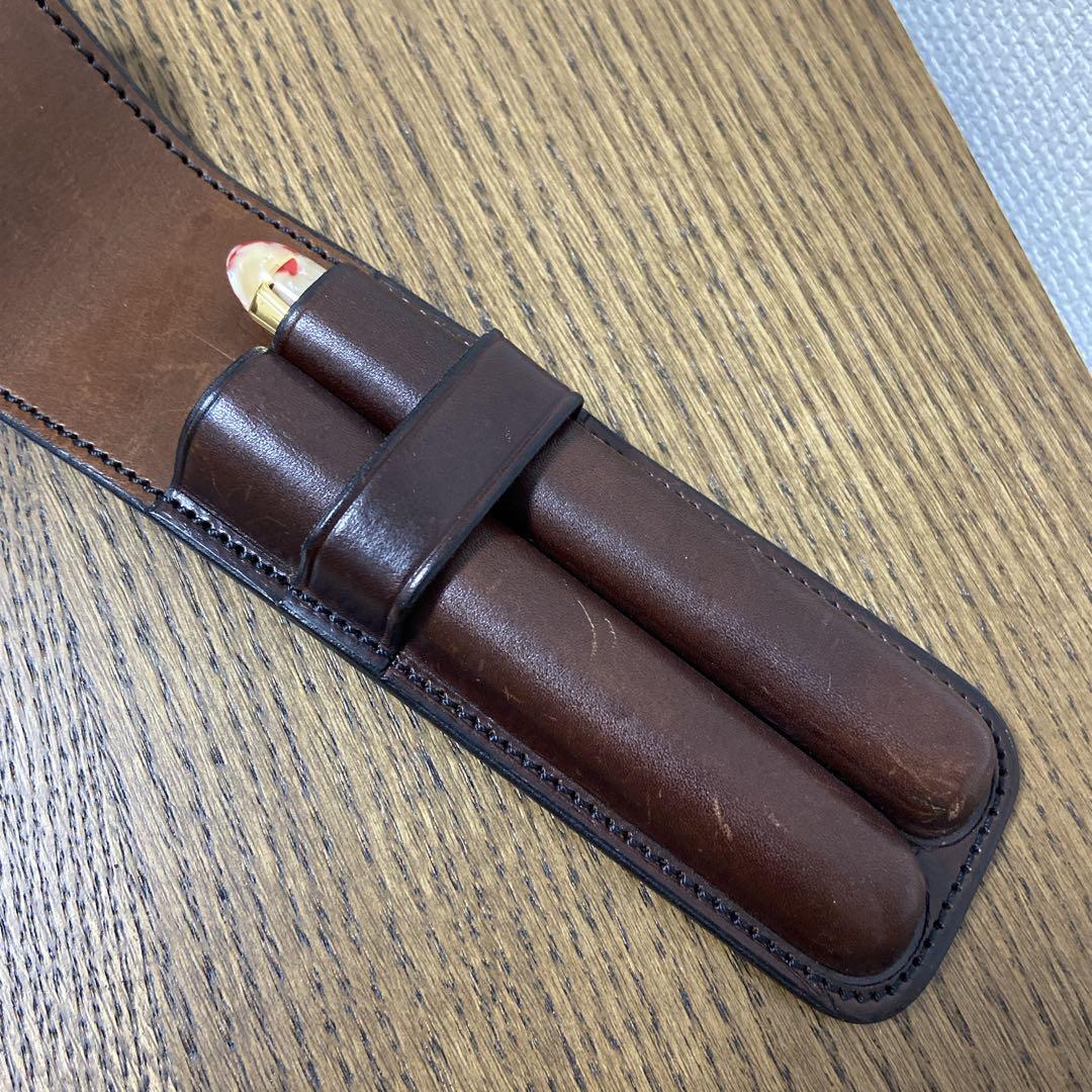 ハンスオスター　Hans Øster　皮革　ペンケース　２本差し　デンマーク