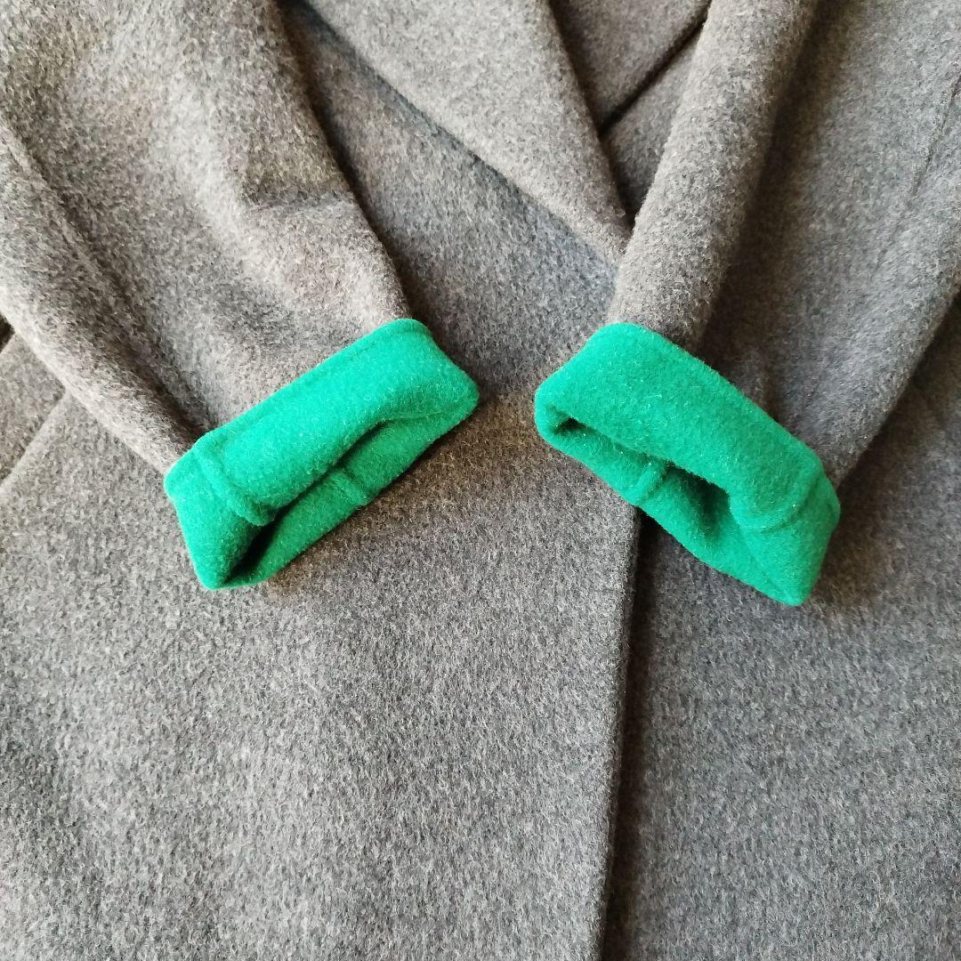 人気♡美品✨エンフォルド ダブルビーバースリットオーバーコート グレー×緑 36