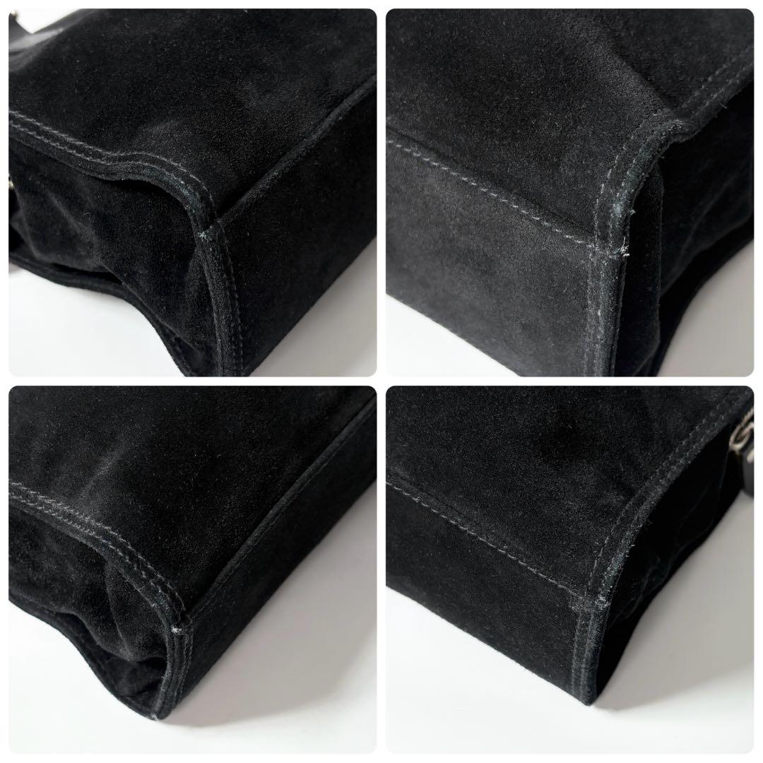 ラルフローレン　スエード×レザー　ブラック　2wayショルダーバッグ