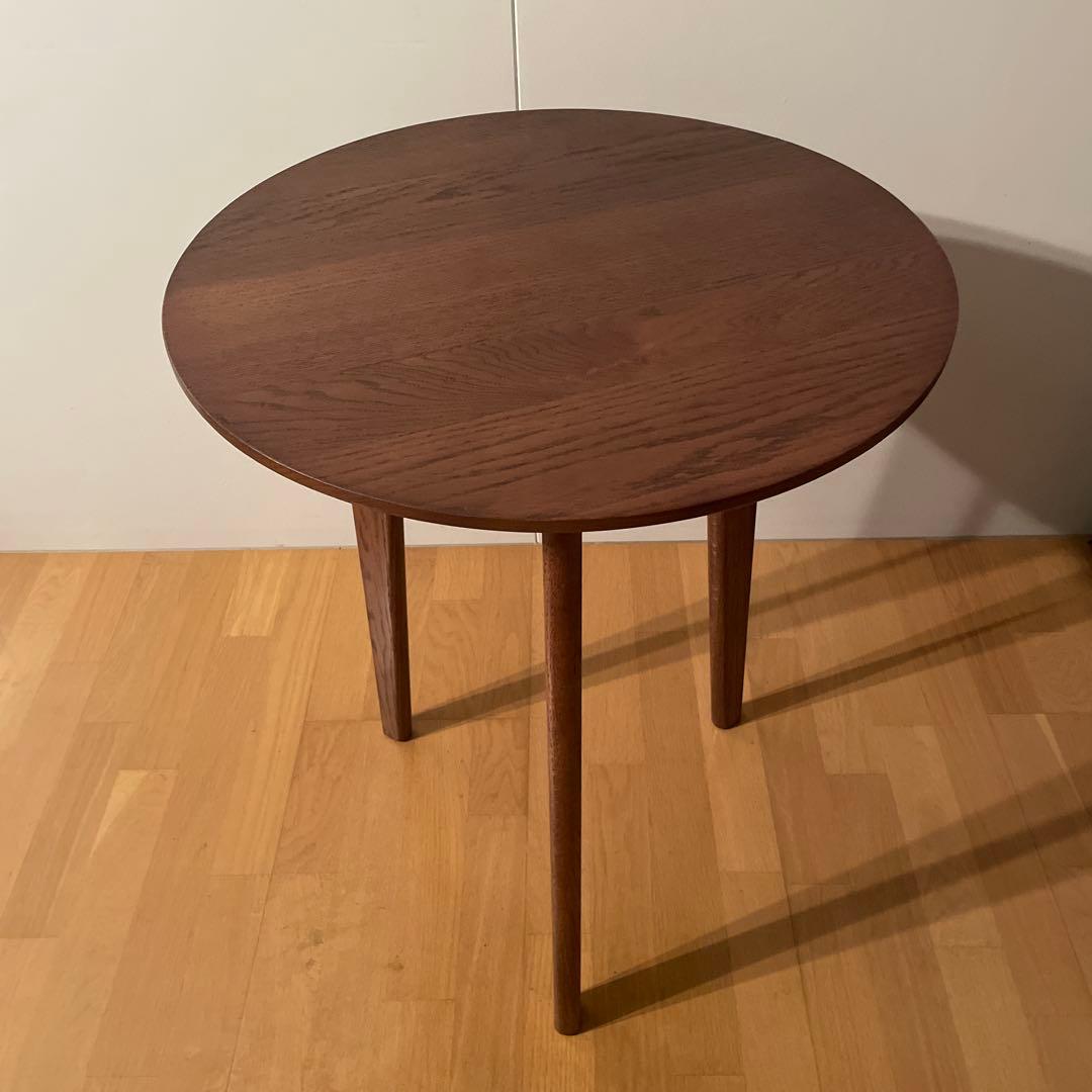 ブラウン 木製 ダイニングテーブル 直径60cm