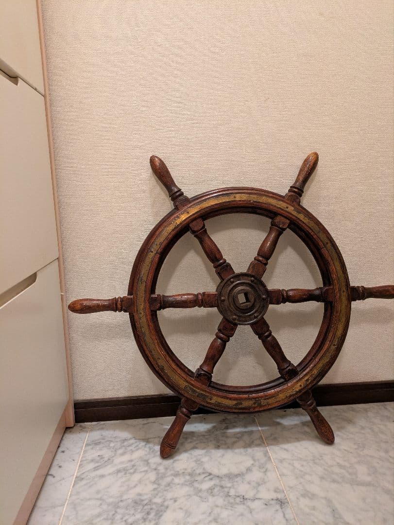 アンティーク　船舵　ビンテージ　ハンドル　木製