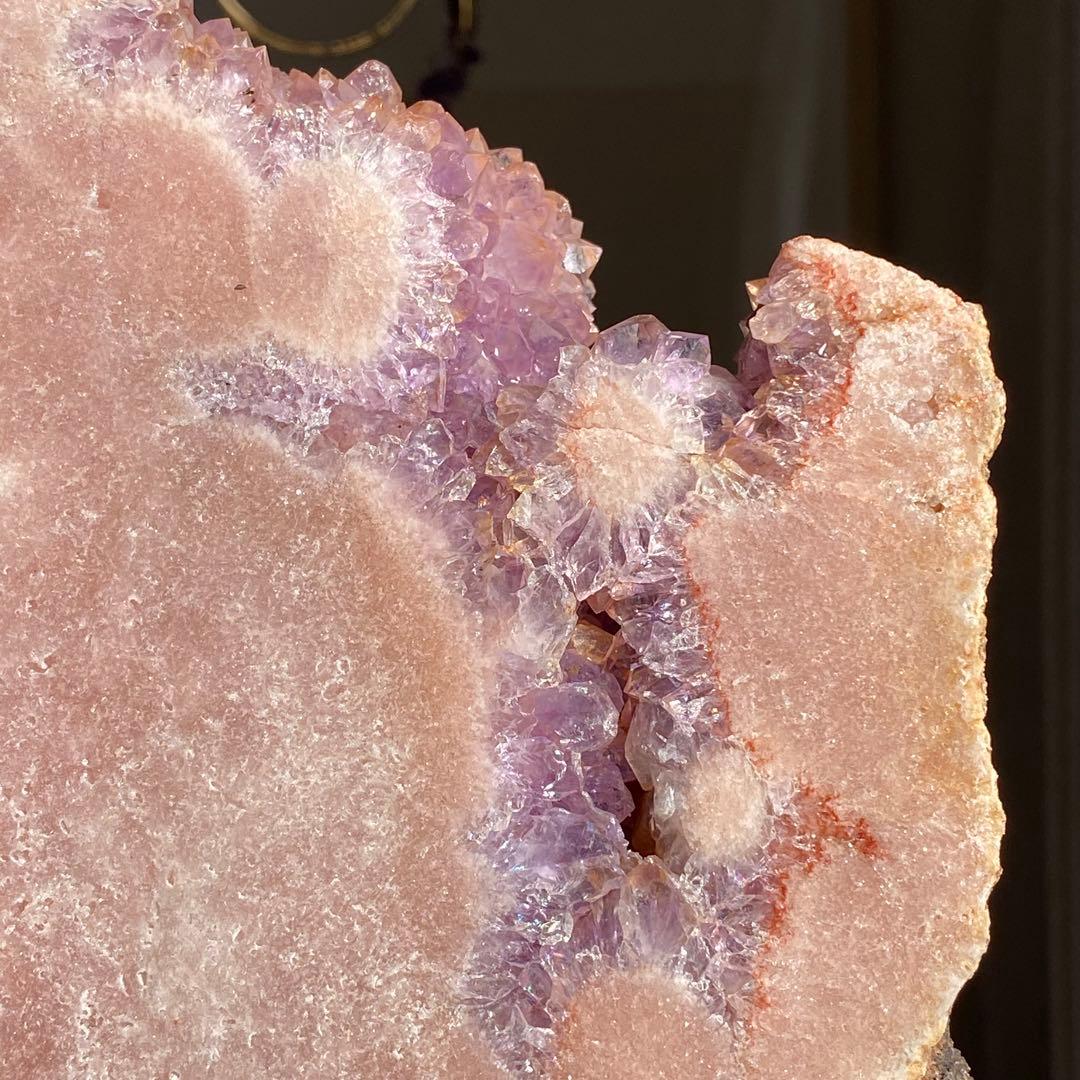 ★★★破格特価【 特大 ピンクアメジスト 原石 スラブ 約3.6kg スタンド