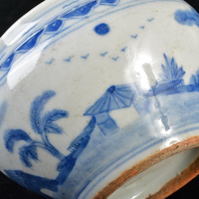 中国　青花山水人物文　小壷　C　R6412E